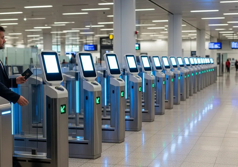 Bali airport automated e-gate (autogate) immigration lane for foreign passport holders