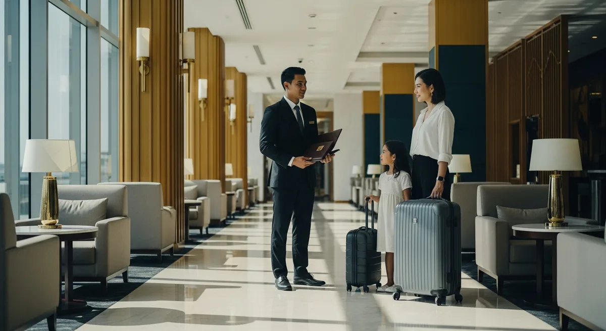 Chauffeur holding a nameboard to meet a corporate airport transfer guest at Bali DPS arrivals
