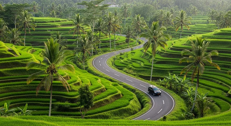 Private transfer from Bali airport to Ubud past the rice terraces