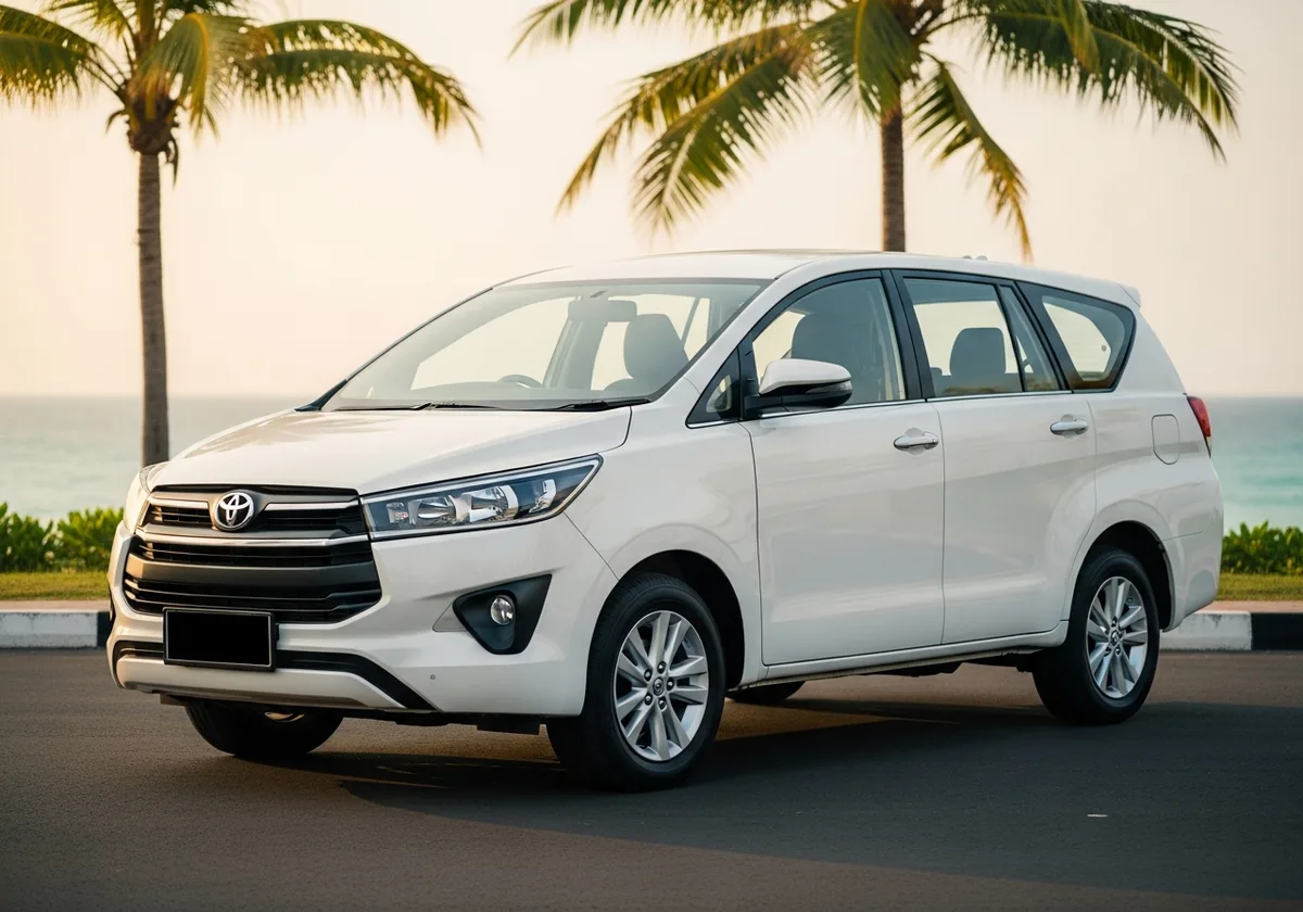 Roomy air-conditioned MPV interior at Bali airport DPS with boot space for a pet carrier
