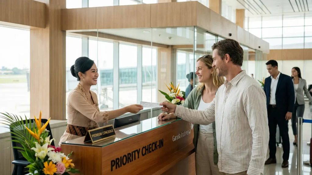 Priority check-in and fast-track lane at Bali airport