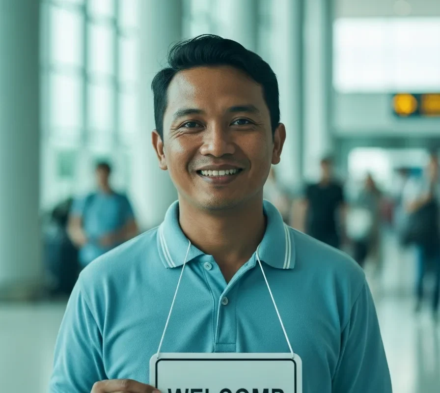 Professional English-speaking Bali airport transfer driver