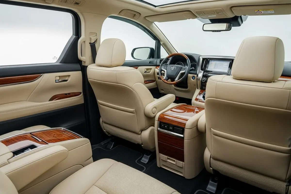 Toyota Alphard luxury MPV interior for Bali airport transfer